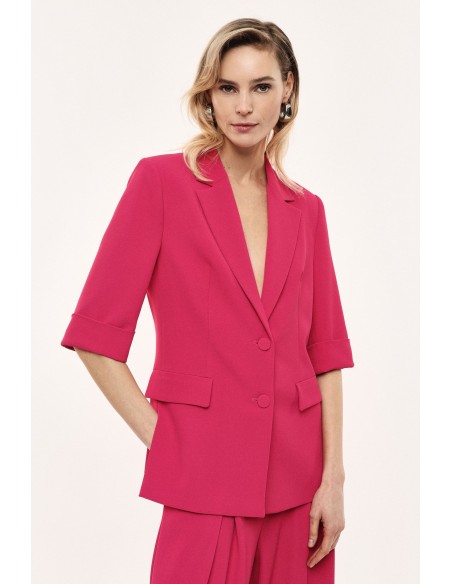 Blazer à manches courtes en crepe fluide - Imperial