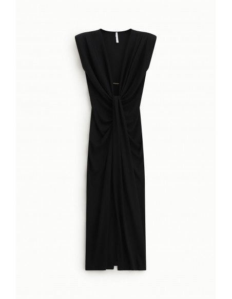 Robe longue à décolleté profond et fronces centrales – Imperial