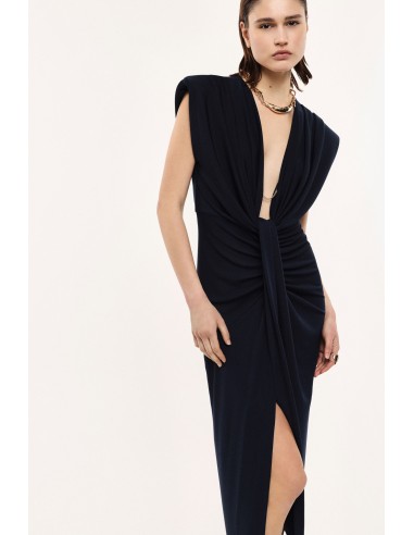 Robe longue à décolleté profond et fronces centrales – Imperial