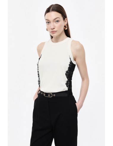 Top sans manches avec panneaux latéraux en dentelle- Imperial