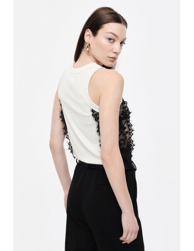 Top sans manches avec panneaux latéraux en dentelle- Imperial