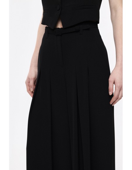 Pantalon Palazzo à pinces avec ceinture assortie - Imperial