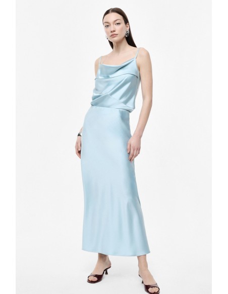 Jupe midi sirène en crêpe satin coordonnable – Imperial