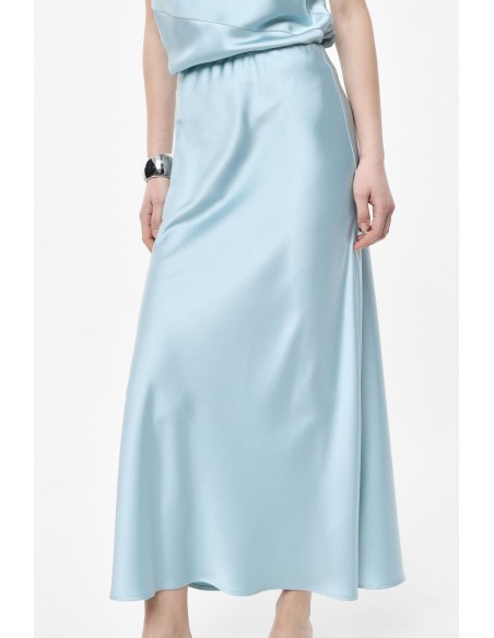 Jupe midi sirène en crêpe satin coordonnable – Imperial