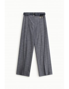 Pantalon Palazzo fluide en sergé chiné - Imperial