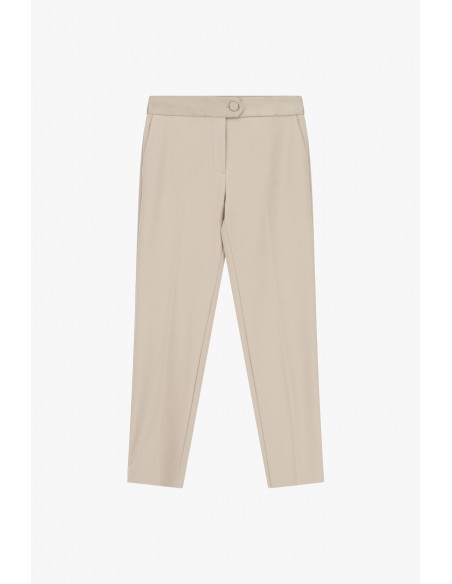 Pantalon de smoking cigarette en crêpe avec finitions satin - Imperial