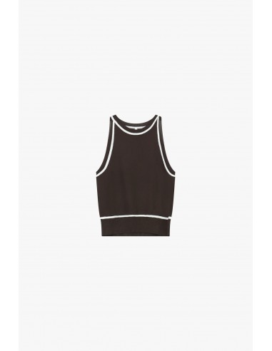 Top sans manches col rond à bordures contrastées - Imperial