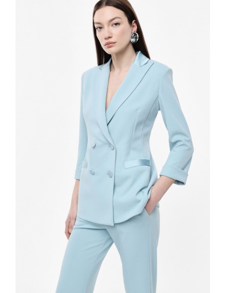 Blazer de smoking forme croisée finitions satin - Imperial