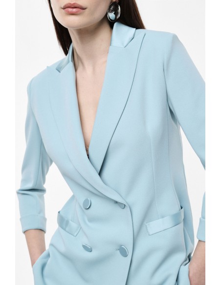 Blazer de smoking forme croisée finitions satin - Imperial