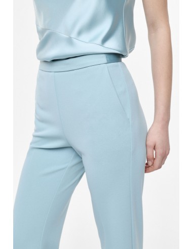 Pantalon de smoking flare en crêpe avec finitions satin- Imperial