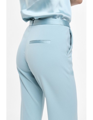 Pantalon de smoking flare en crêpe avec finitions satin- Imperial