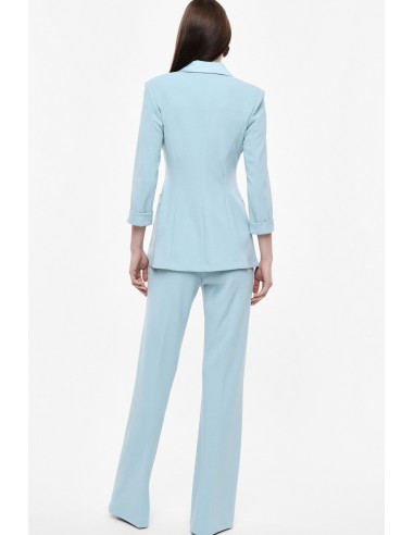 Pantalon de smoking flare en crêpe avec finitions satin- Imperial