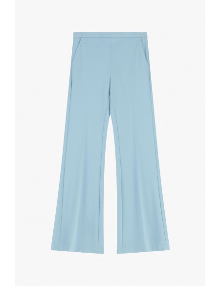 Pantalon de smoking flare en crêpe avec finitions satin- Imperial