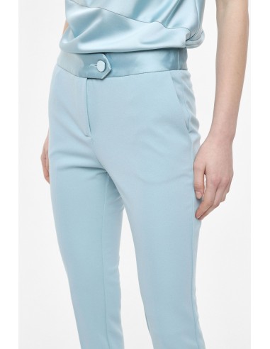 Pantalon de smoking cigarette en crêpe avec finitions satin - Imperial