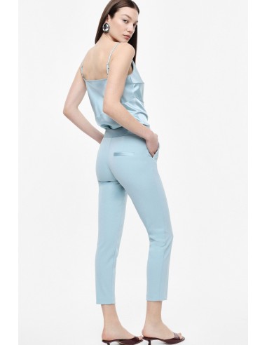 Pantalon de smoking cigarette en crêpe avec finitions satin - Imperial