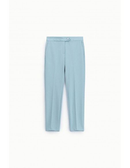 Pantalon de smoking cigarette en crêpe avec finitions satin - Imperial