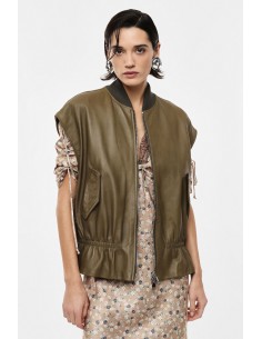 Veste  oversize sans manches en cuir - Imperial