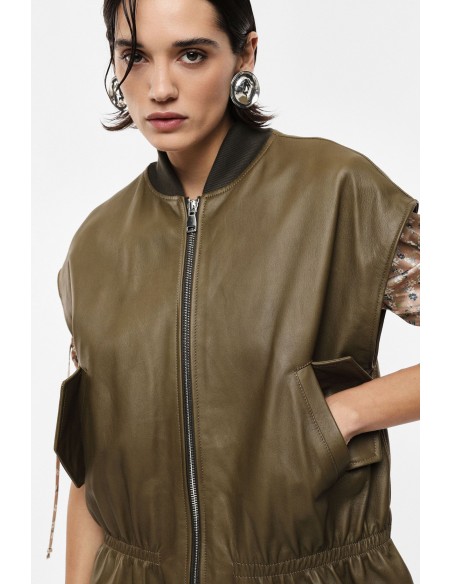 Veste  oversize sans manches en cuir - Imperial