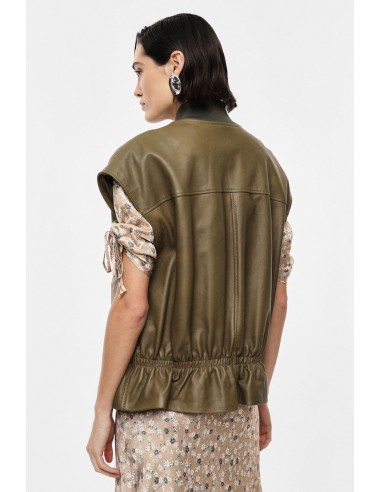 Veste  oversize sans manches en cuir - Imperial