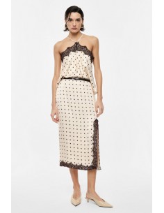 Jupe Longueur Midi a pois et dentelle - Imperial