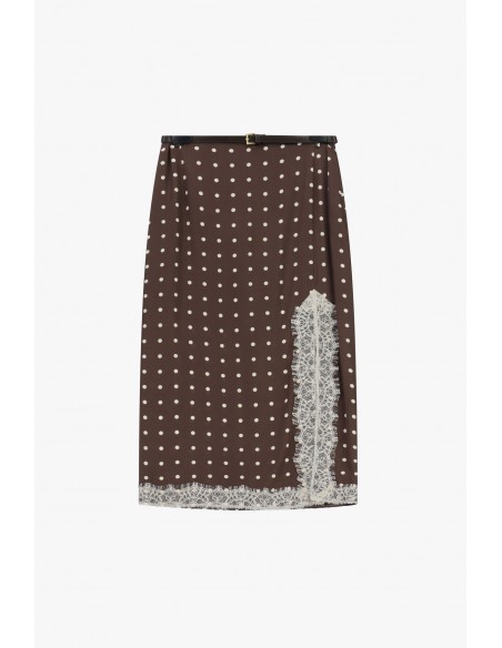 Jupe Longueur Midi a pois et dentelle - Imperial