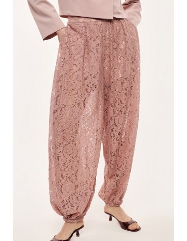 Pantalon large fluide à ourlet resserré en dentelle – Imperial