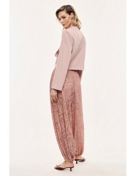 Pantalon large fluide à ourlet resserré en dentelle – Imperial