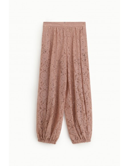 Pantalon large fluide à ourlet resserré en dentelle – Imperial