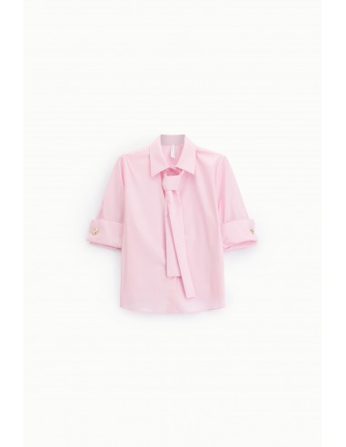 Chemise manches retroussées et cravate - Imperial coloris rosa