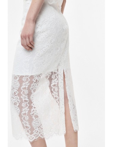 Jupe midi en dentelle avec fente latérale - Imperial