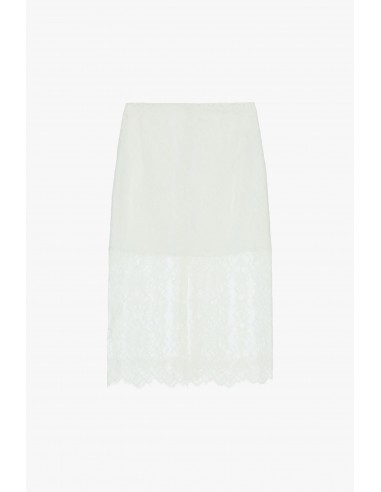Jupe midi en dentelle avec fente latérale - Imperial