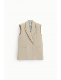 Blazer long sans manches – silhouette cape structurée - Imperial