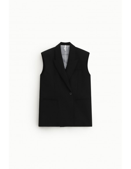 Blazer long sans manches – silhouette cape structurée - Imperial