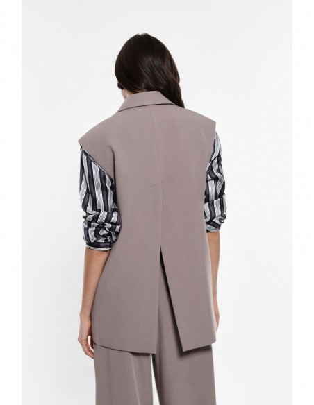 Blazer long sans manches – silhouette cape structurée - Imperial