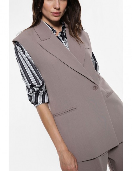 Blazer long sans manches – silhouette cape structurée - Imperial