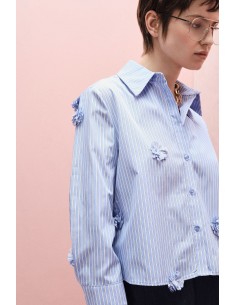 IMPERIAL – Chemise rayée à fleurs appliquées