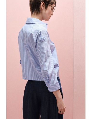 IMPERIAL – Chemise rayée à fleurs appliquées