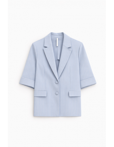 Blazer à manches courtes en crepe fluide rayé - Imperial