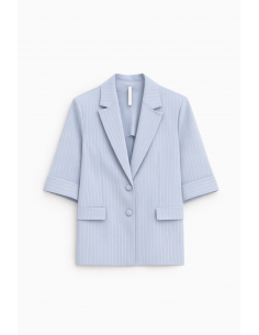 Blazer à manches courtes en crepe fluide rayé - Imperial