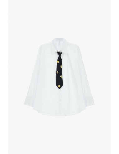 Chemisier blanc avec cravate fantaisie - Imperial Femme