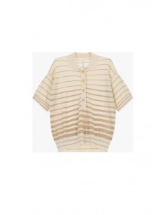 Polo oversize Imperial Femme en maille rayée