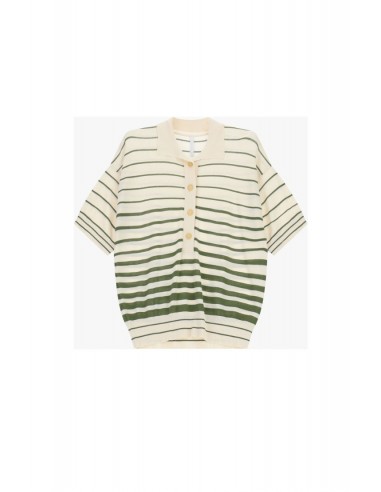 Polo oversize Imperial Femme en maille rayée