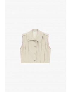 Gilet court sans manches lin coton lurex Imperial Femme