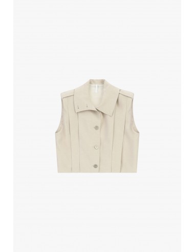 Gilet court sans manches lin coton lurex Imperial Femme