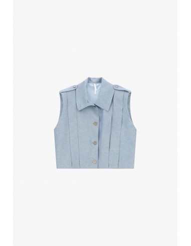 Gilet court sans manches lin coton lurex Imperial Femme