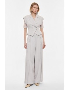 Pantalon palazzo taille haute crêpe Imperial Femme