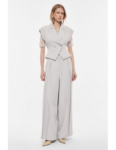 Pantalon palazzo taille haute crêpe Imperial Femme