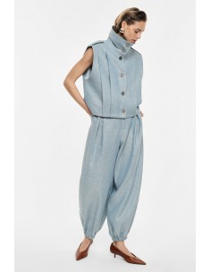 Pantalon large joggpant lin coton lurex Imperial Femme