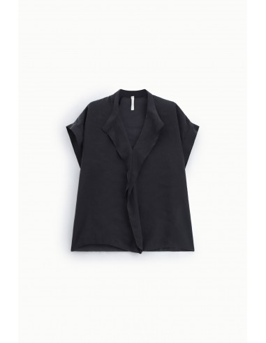 Blouse fluide col châle à volant – Imperial Femme