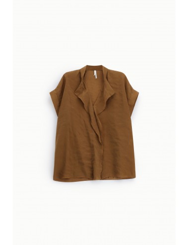 Blouse fluide col châle à volant – Imperial Femme